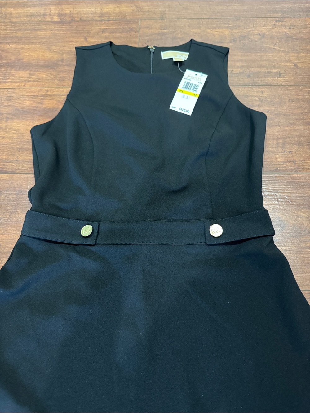 Michael Kors Black Sleeveless Ruffle-Hem Mini Dress - Picture 3 of 4